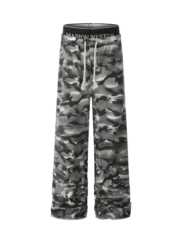 Thesupermade Camouflage Double Waistband Cargo Pants sold by Thesupermade