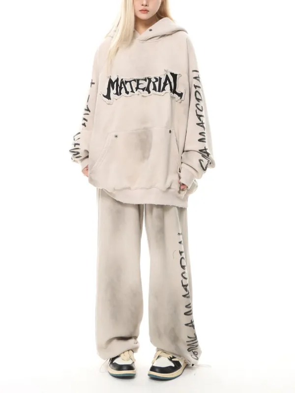 Wasteland Washed Patched Embroidered Hoodie sold by Thesupermade