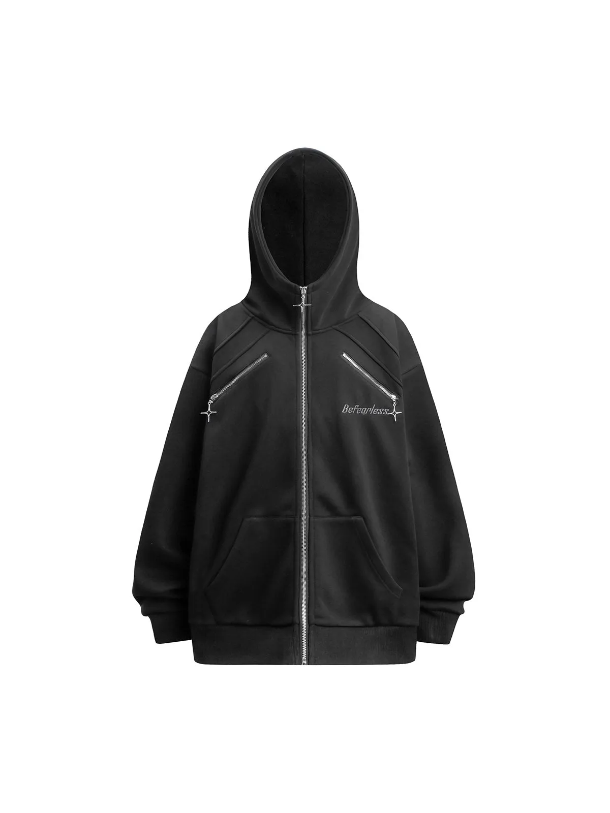 Thesupermade Cross Star Fleece Zip Up Hoodie sold by Thesupermade