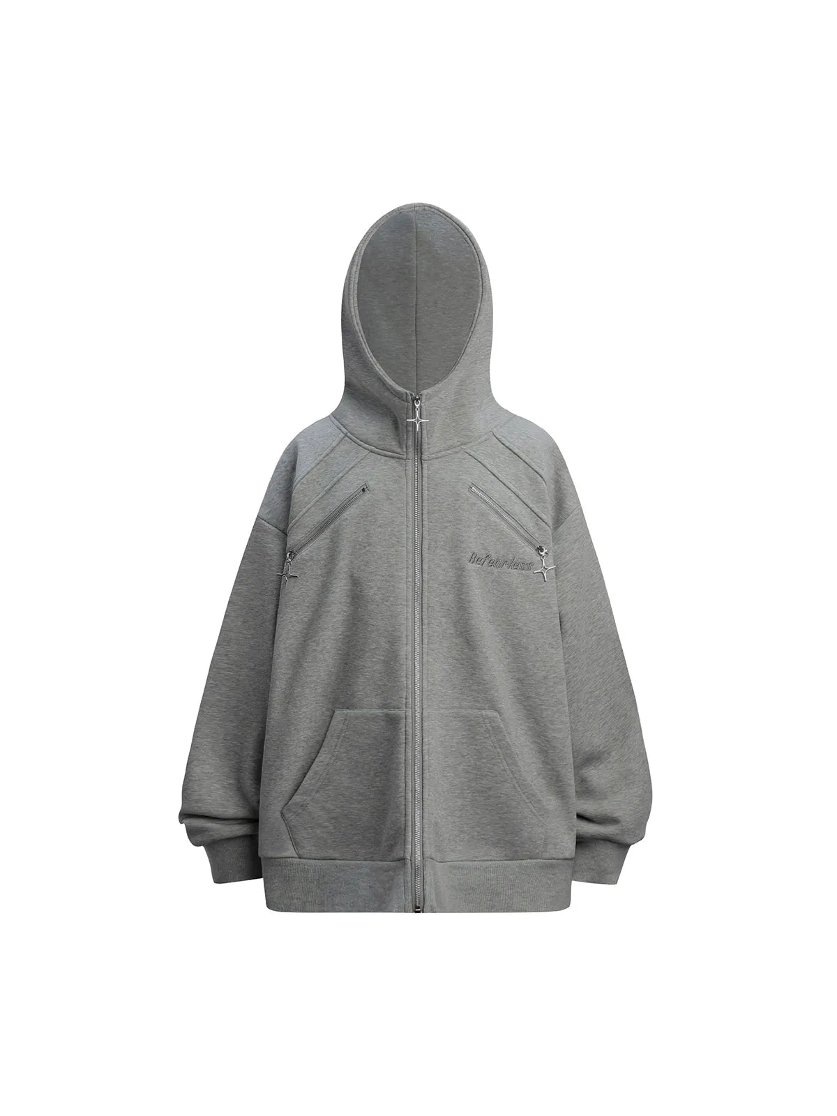Thesupermade Cross Star Fleece Zip Up Hoodie sold by Thesupermade product image thumbnail 2