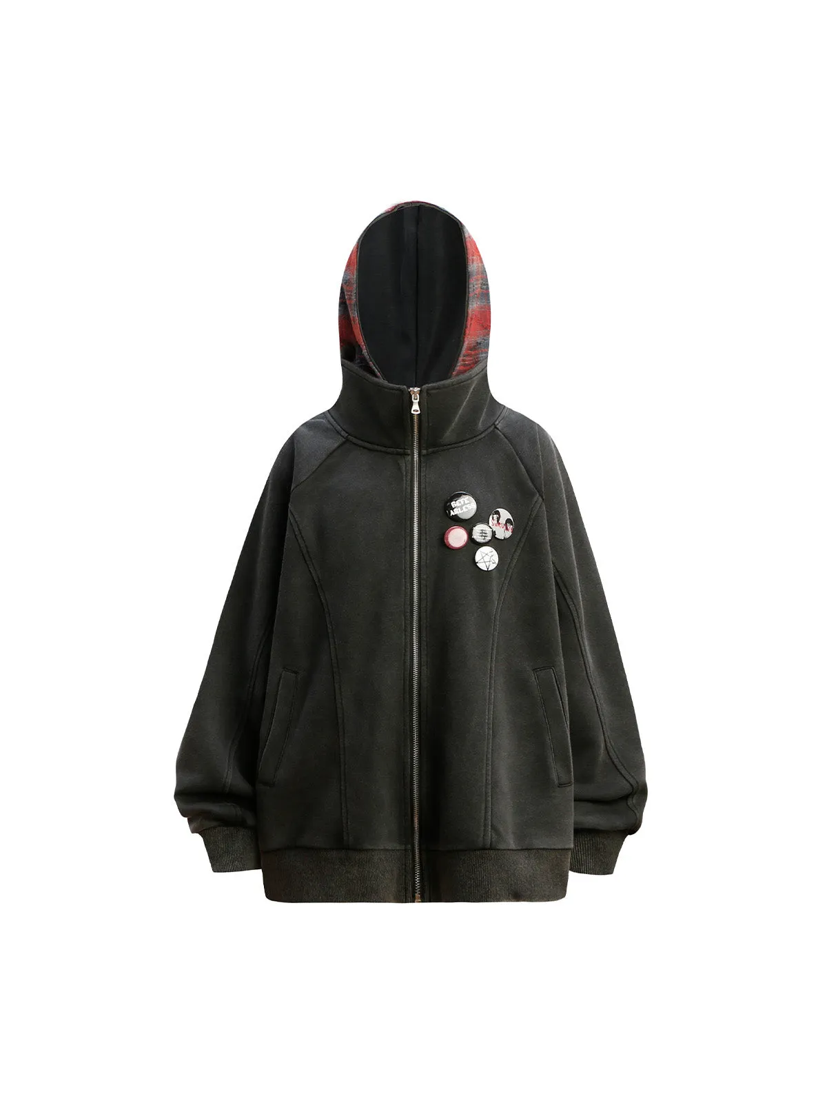 Multi Bedge Zip Up Fleece Hoodie sold by Thesupermade