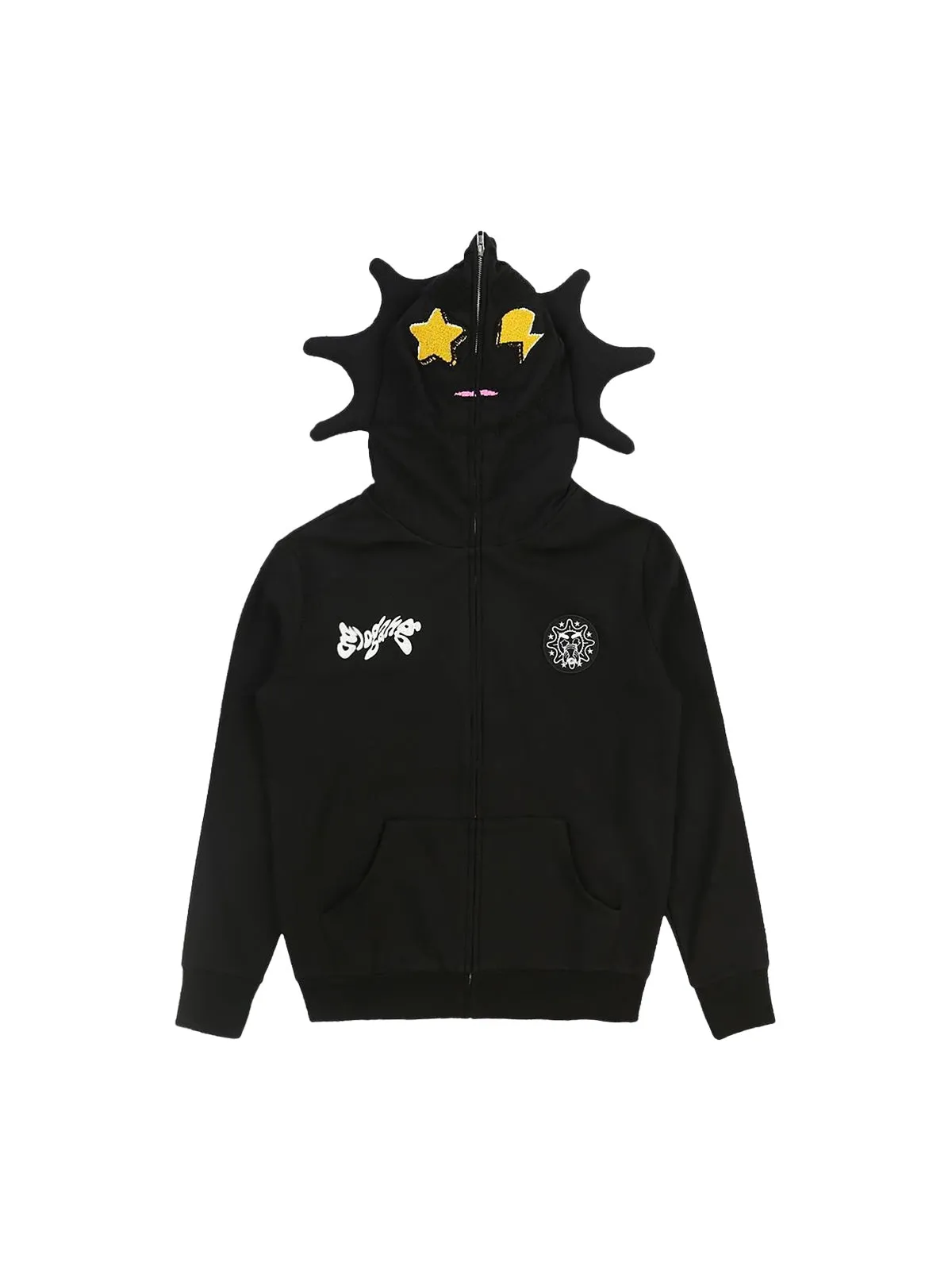 Thesupermade Skull Print Zipper Hooded Jacket sold by Thesupermade