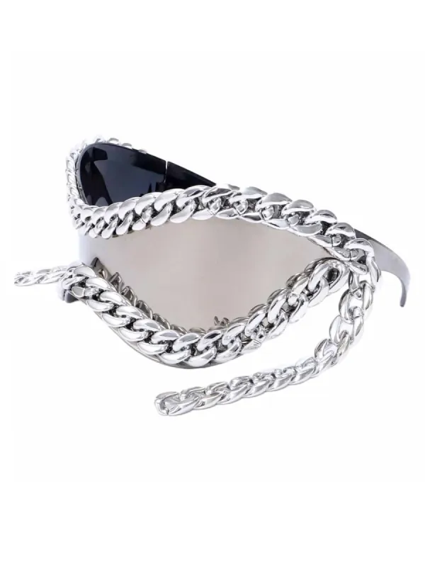 Thesupermade Large Frame Metal Chain Sunglasses sold by Thesupermade