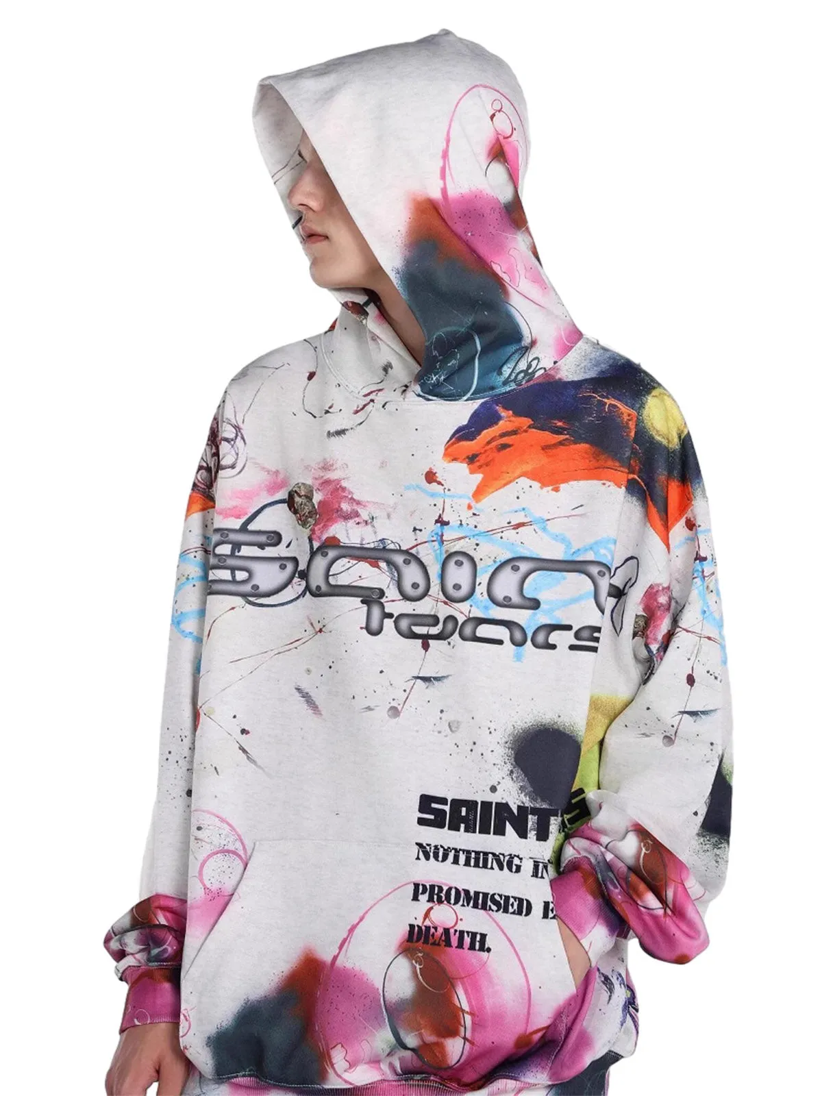 Thesupermade Street Graffiti Hooded Sweatshirt sold by Thesupermade product image thumbnail 3