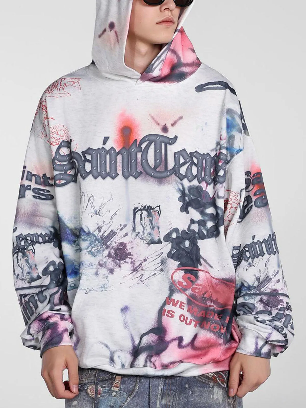 Thesupermade Hand-painted Ink Graffiti Hoodie sold by Thesupermade product image thumbnail 3