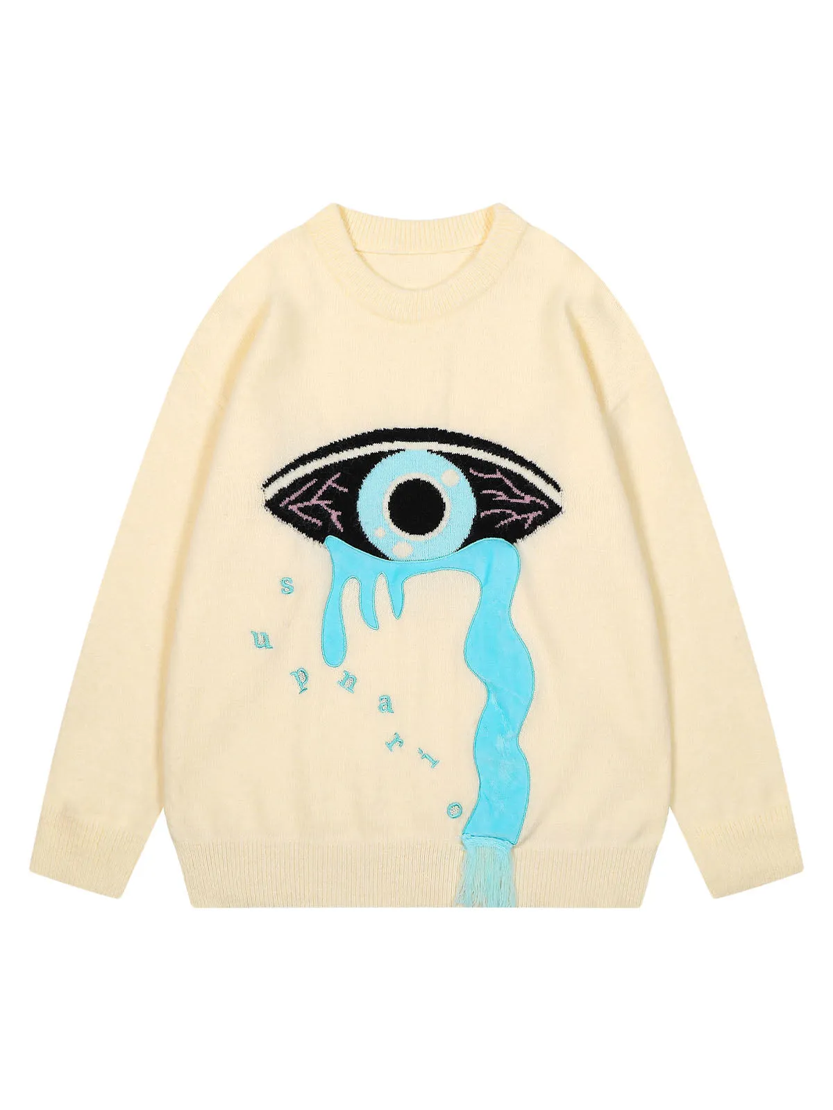 Thesupermade Tear Eye Knit Crew Neck Sweater sold by Thesupermade product image thumbnail 2