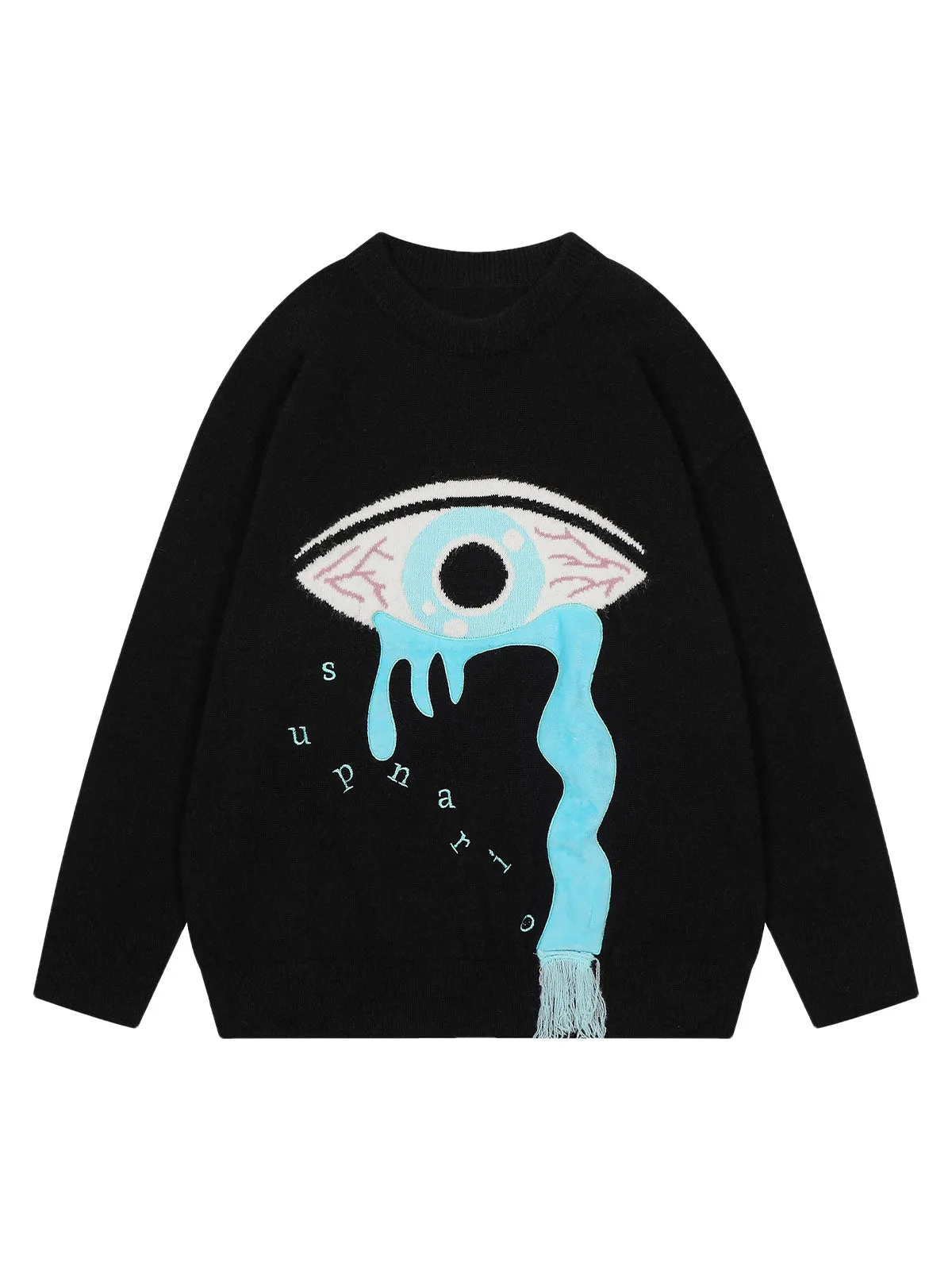 Thesupermade Tear Eye Knit Crew Neck Sweater sold by Thesupermade