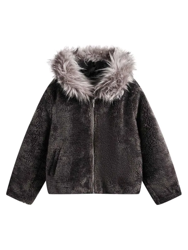Thesupermade Fur Hooded Quilted Sherpa Jacket - 2304 sold by Thesupermade