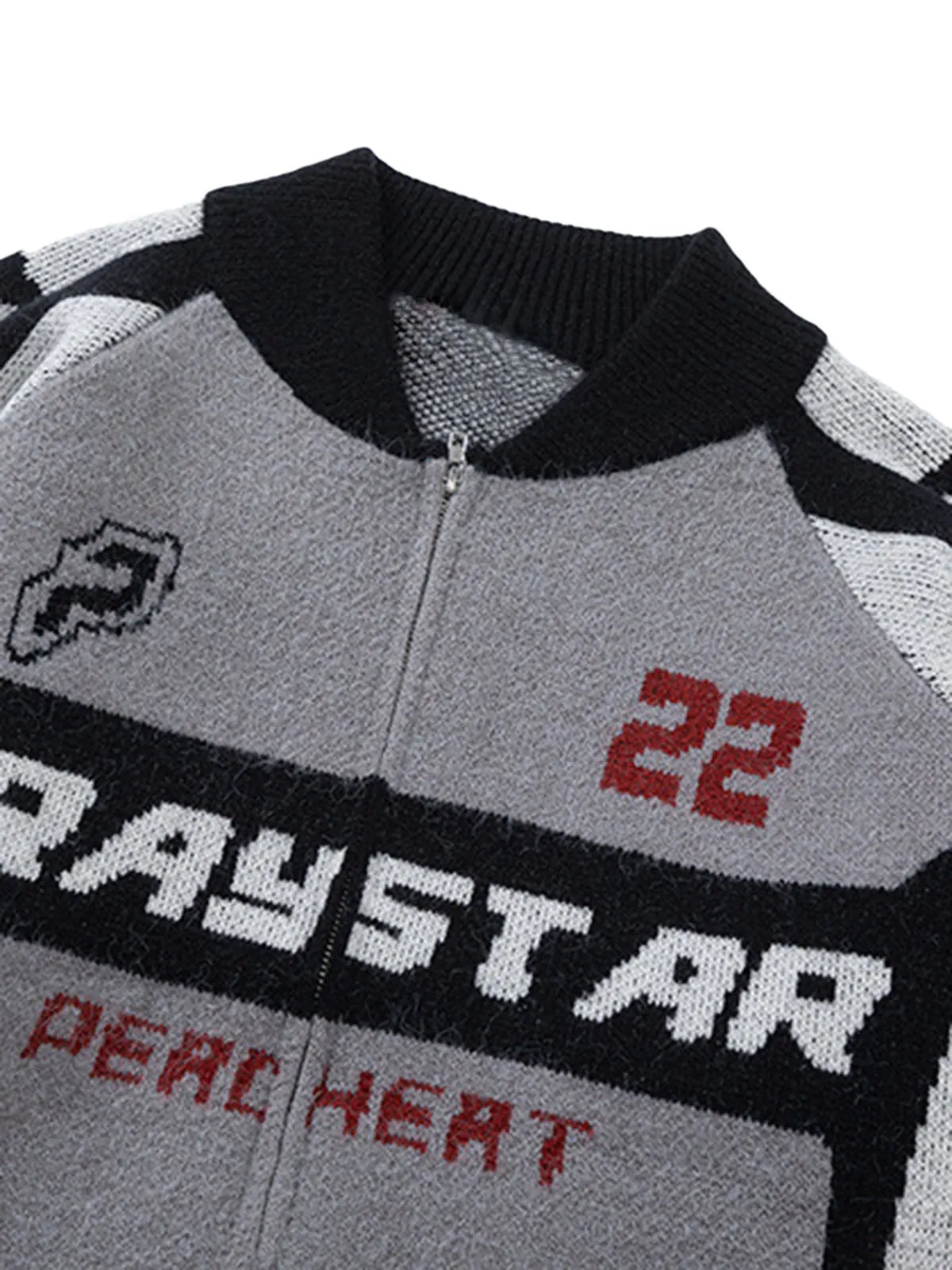 Thesupermade Retro Racing Bomber Sweater Jacket sold by Thesupermade product image thumbnail 4