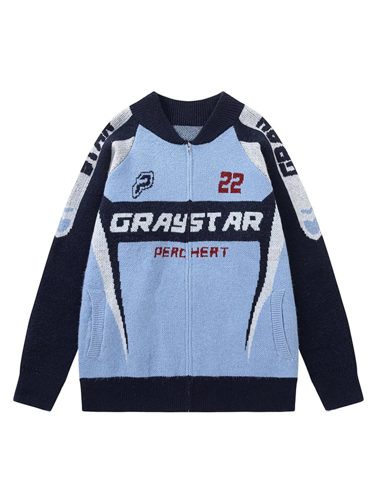 Thesupermade Retro Racing Bomber Sweater Jacket sold by Thesupermade