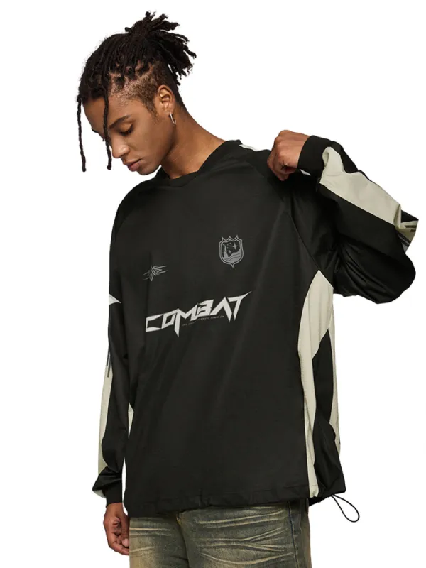 Thesupermade Racing Contrast Color Stitching Long Sleeved T-shirt sold by Thesupermade