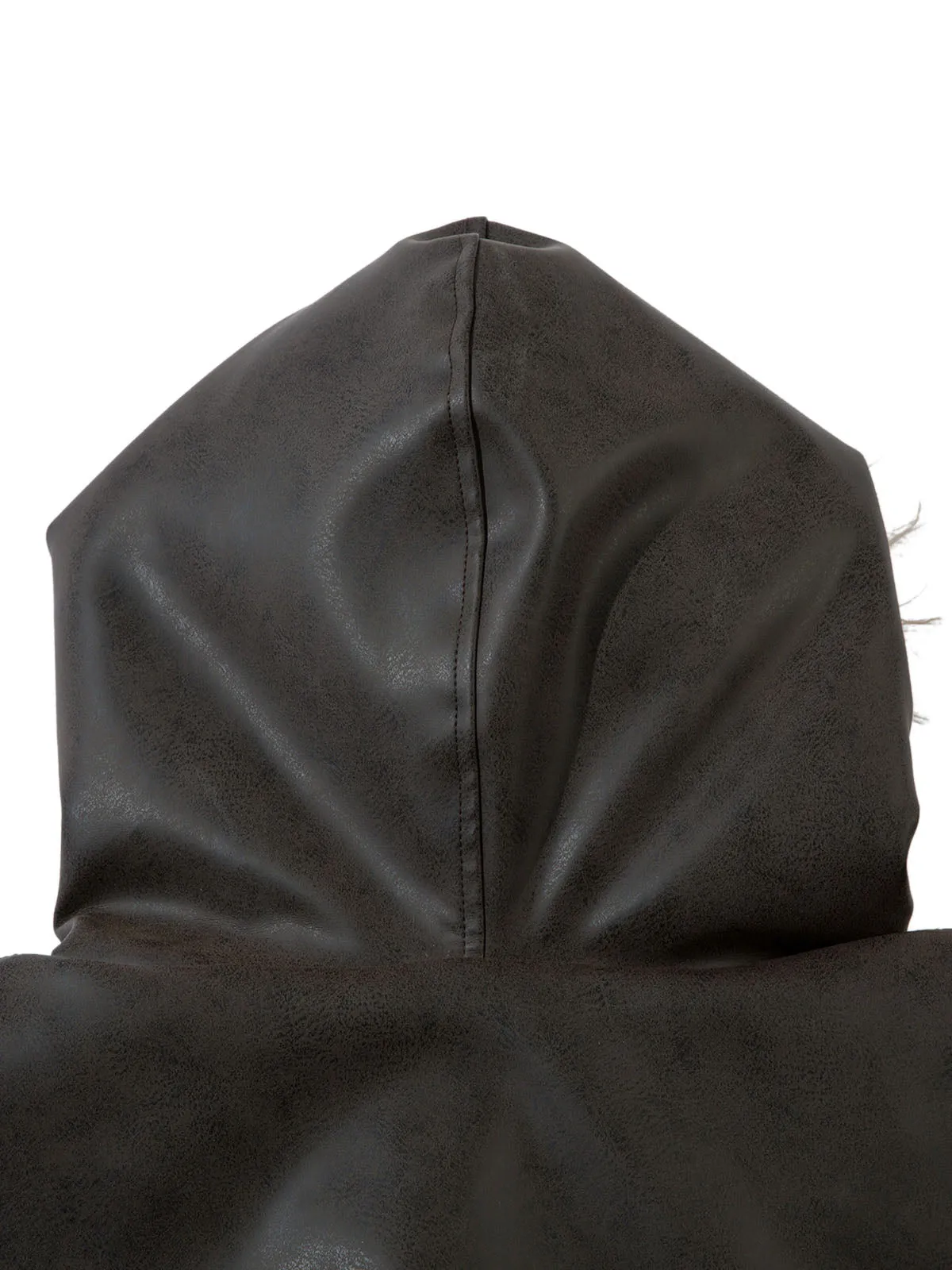 Leather Fur Hooded Fleece Jacket sold by Thesupermade product image thumbnail 4