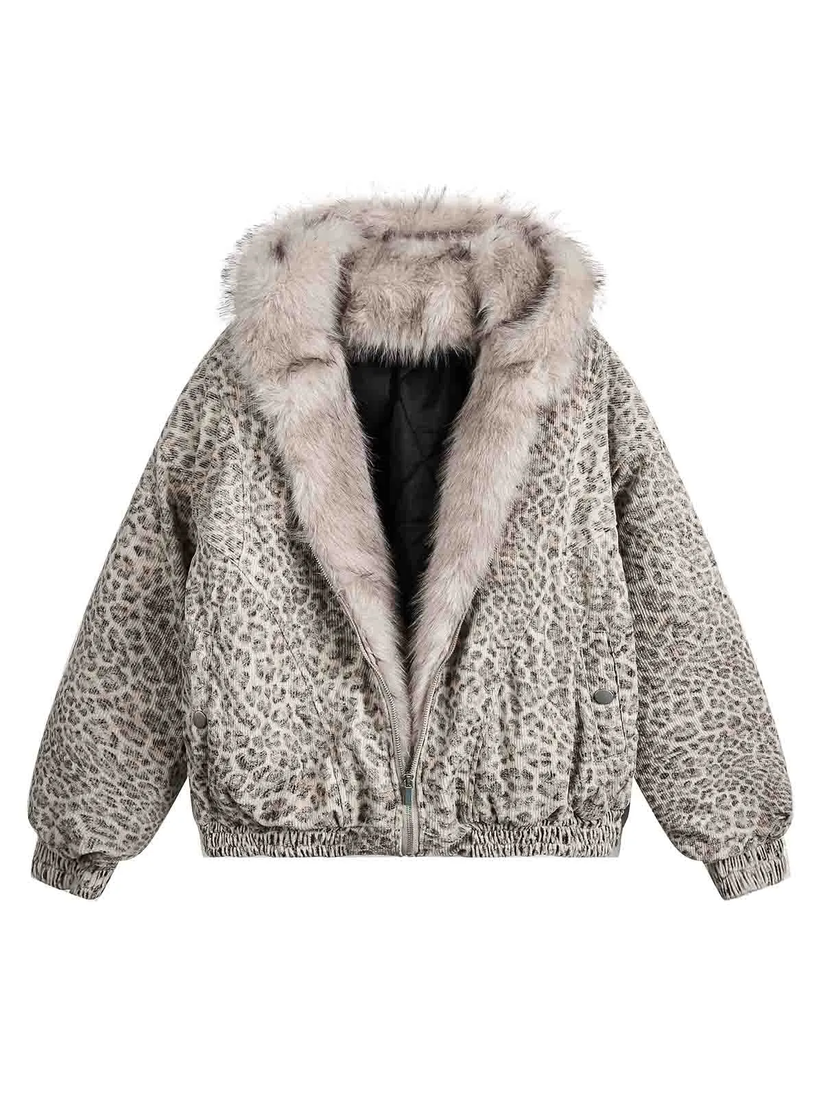 Cheetah Print Mink Fur Hooded Jacket - 2270 sold by Thesupermade