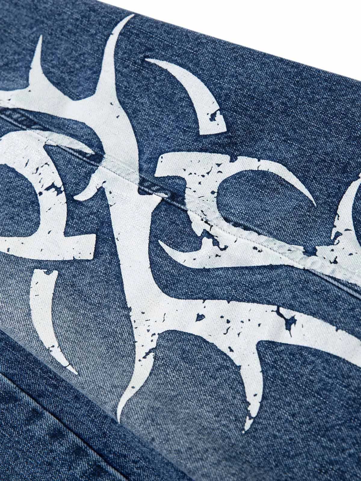 Washed Print Straight Jeans sold by Thesupermade product image thumbnail 4