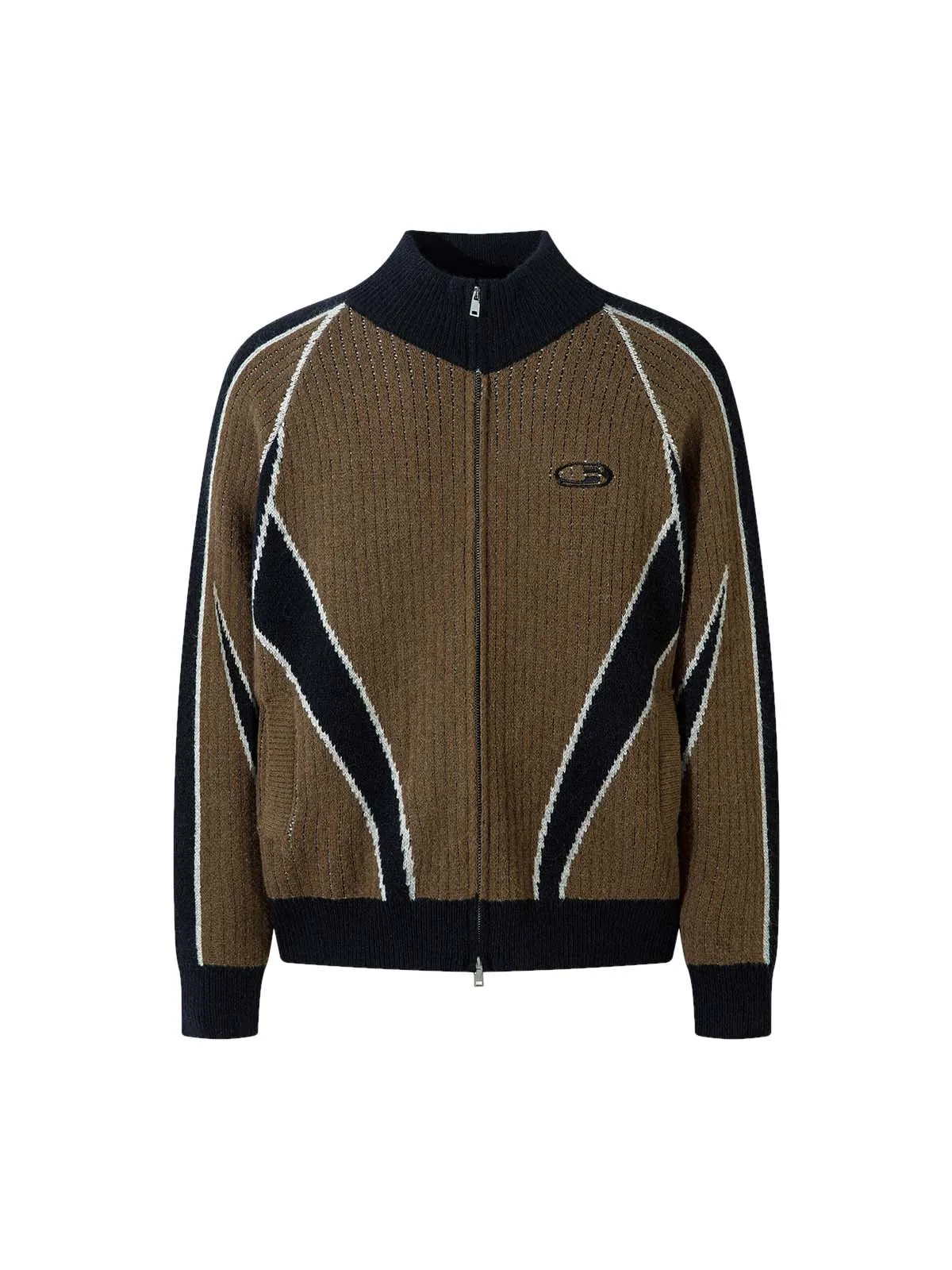 Retro Contrast Color Cardigan Knitted Sweater sold by Thesupermade