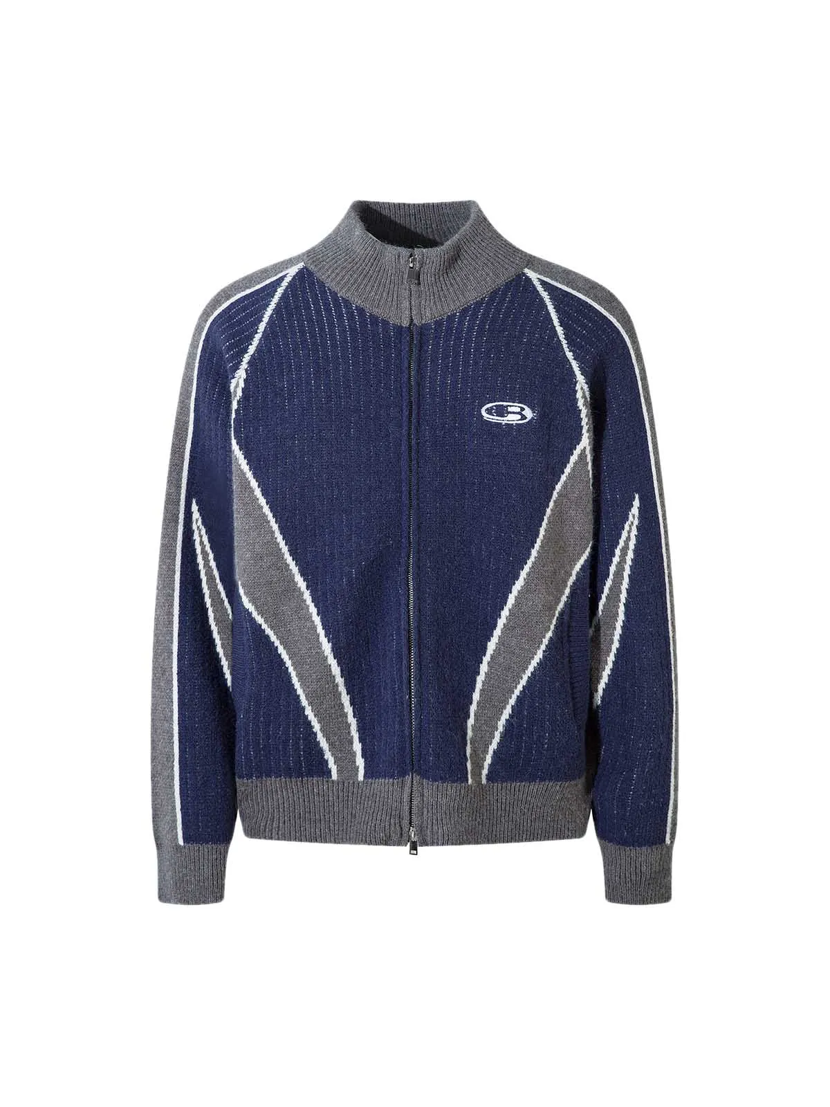 Retro Contrast Color Cardigan Knitted Sweater sold by Thesupermade product image thumbnail 2