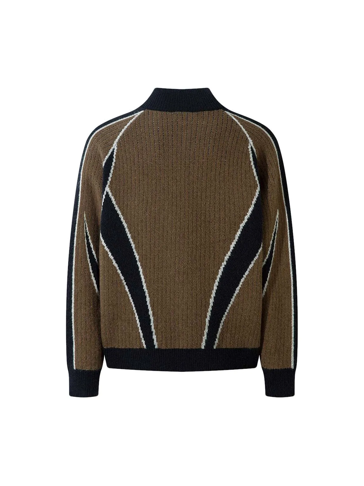 Retro Contrast Color Cardigan Knitted Sweater sold by Thesupermade product image thumbnail 3