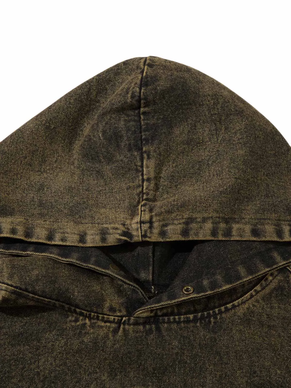 Washed Distressed Letter Embroidered Denim Hoodie sold by Thesupermade product image thumbnail 3