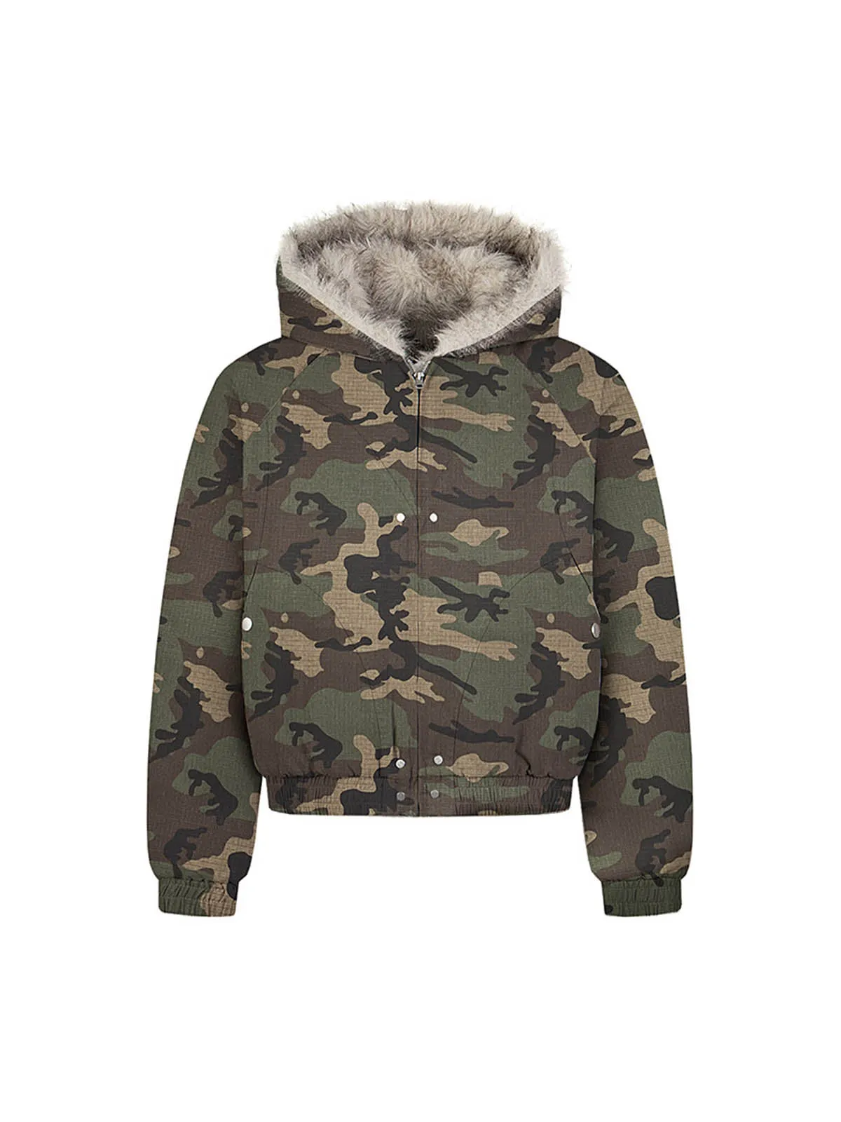 Patchwork Fur Hooded Quilted Jacket sold by Thesupermade product image thumbnail 2