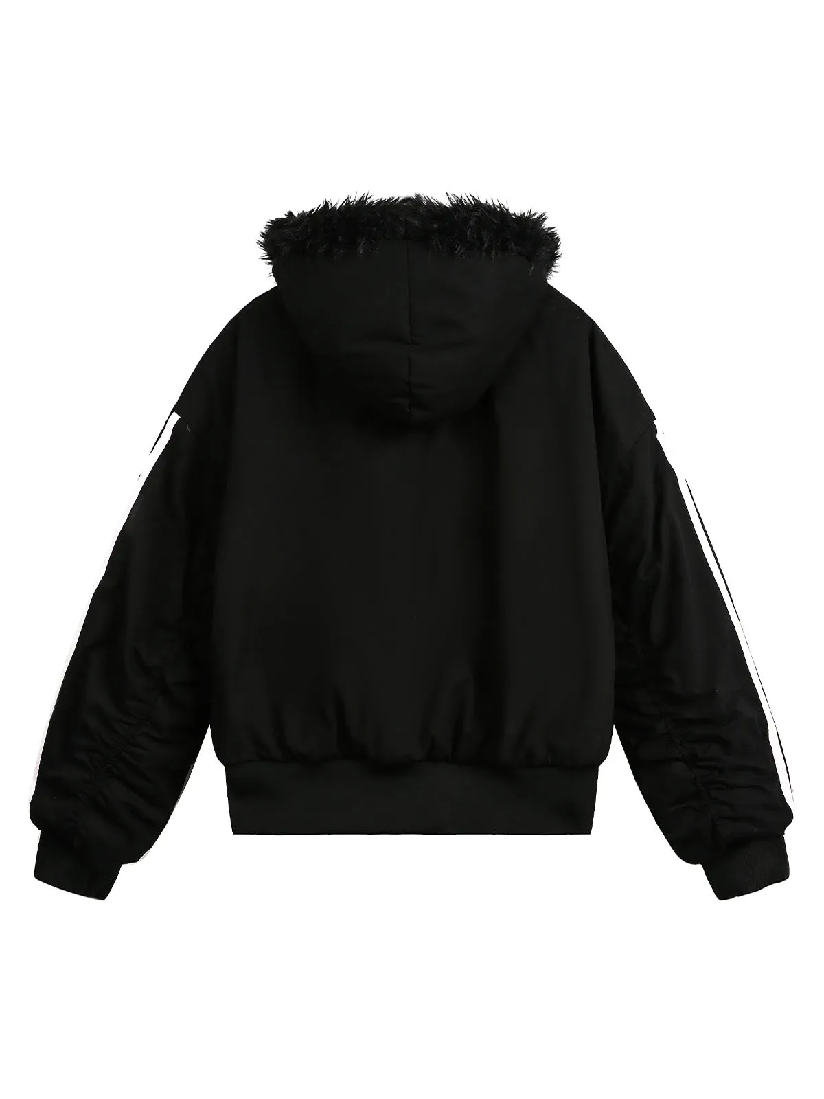 Thesupermade Fur Hooded Quilted Bomber Jacket sold by Thesupermade product image thumbnail 3