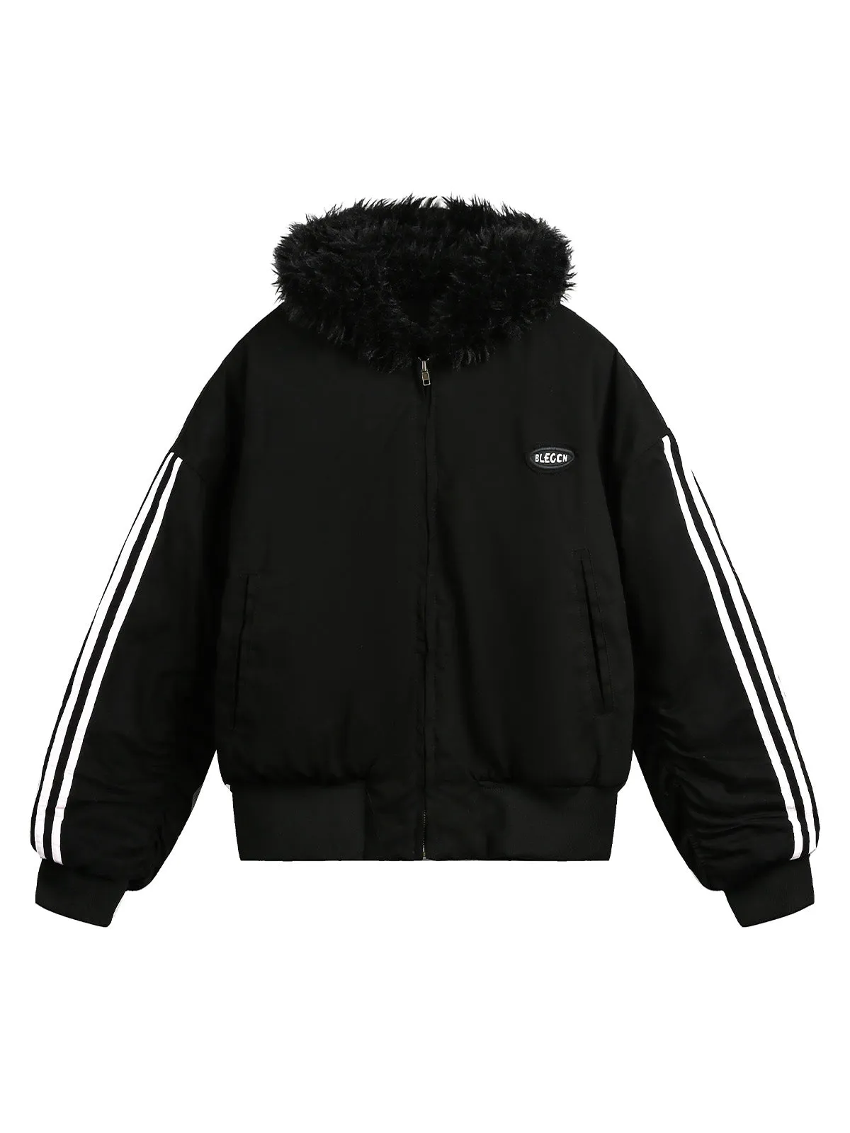 Thesupermade Fur Hooded Quilted Bomber Jacket sold by Thesupermade