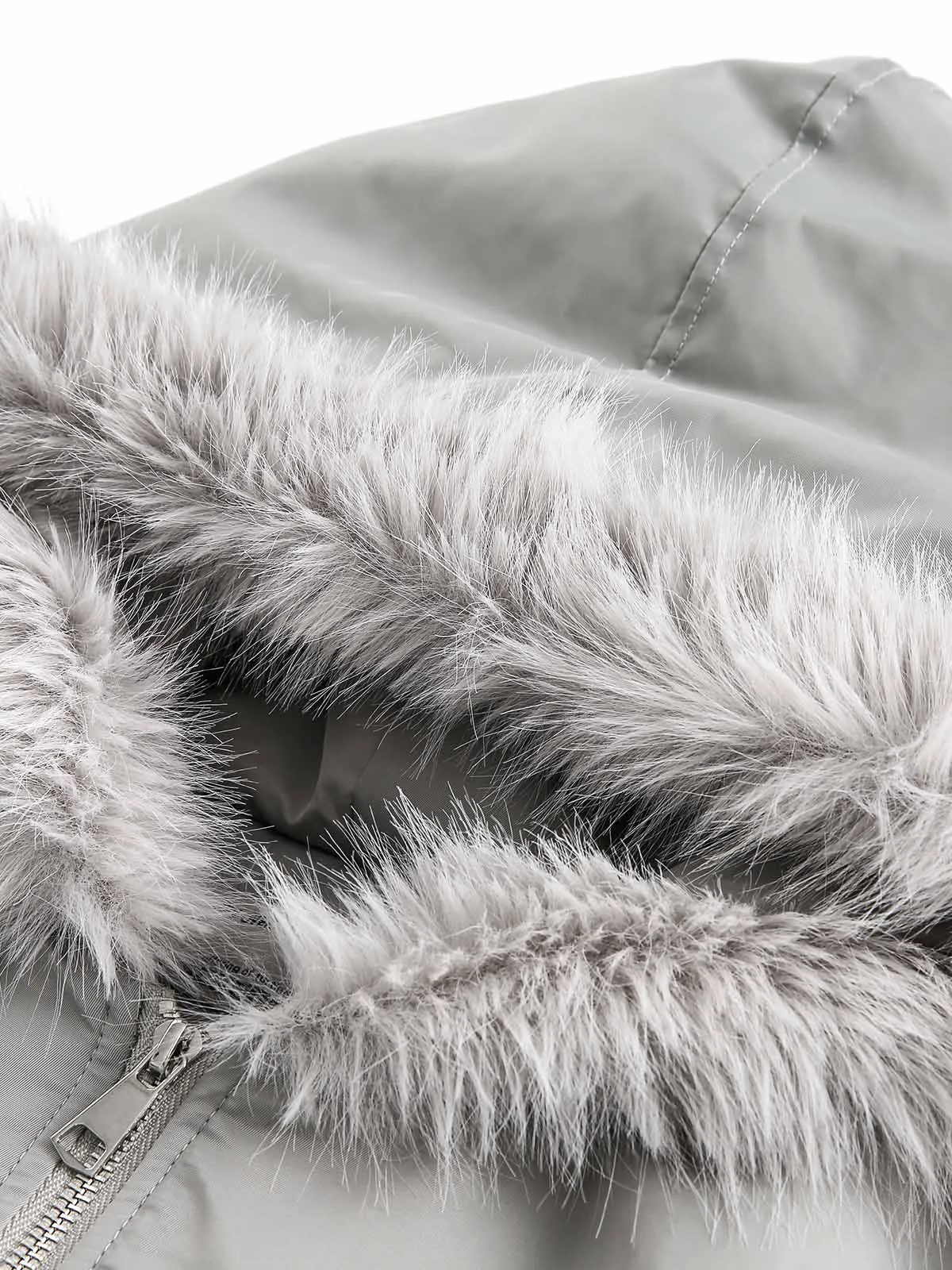 Thesupermade Fur Hooded Pleated Quilted Bomber Jacket sold by Thesupermade product image thumbnail 5