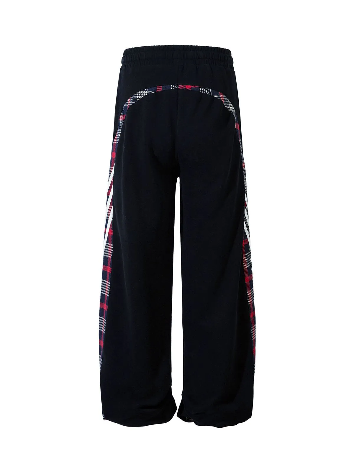 Thesupermade Drawstring Slash Plaid Stitching Straight Pants sold by Thesupermade product image thumbnail 2