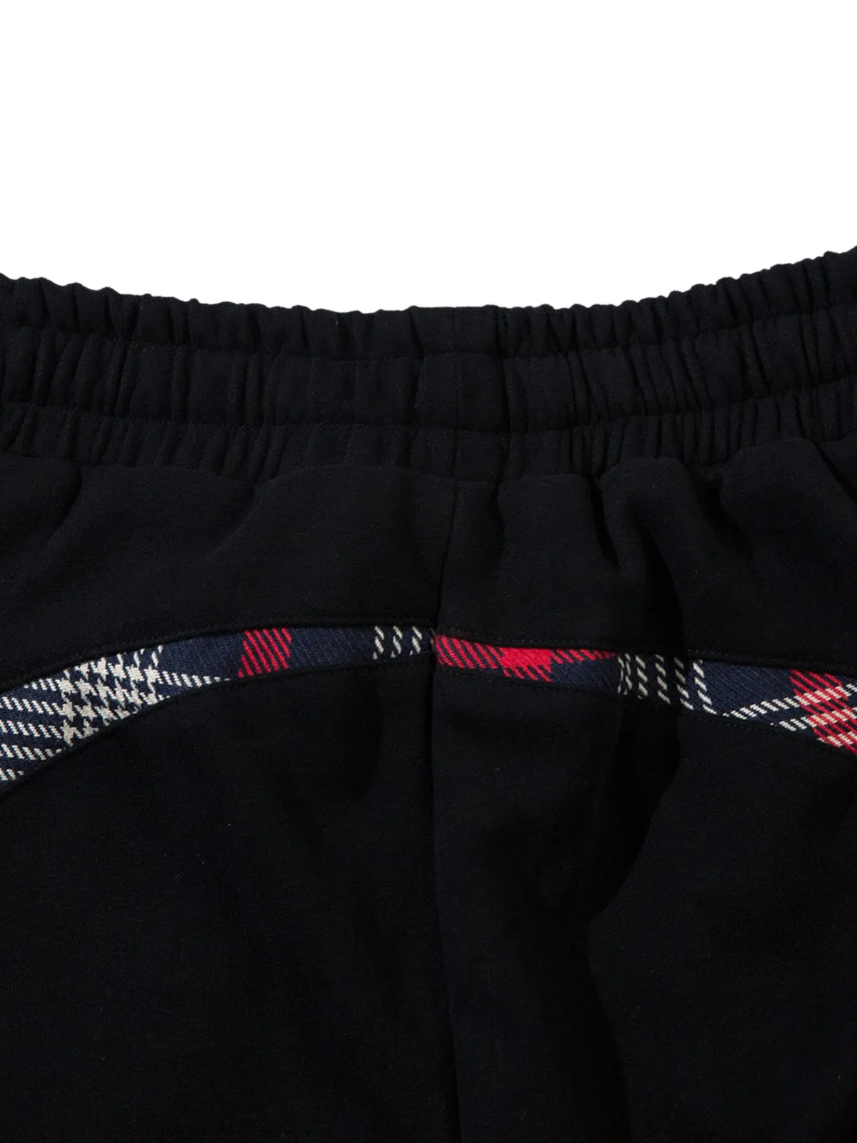 Thesupermade Drawstring Slash Plaid Stitching Straight Pants sold by Thesupermade product image thumbnail 3