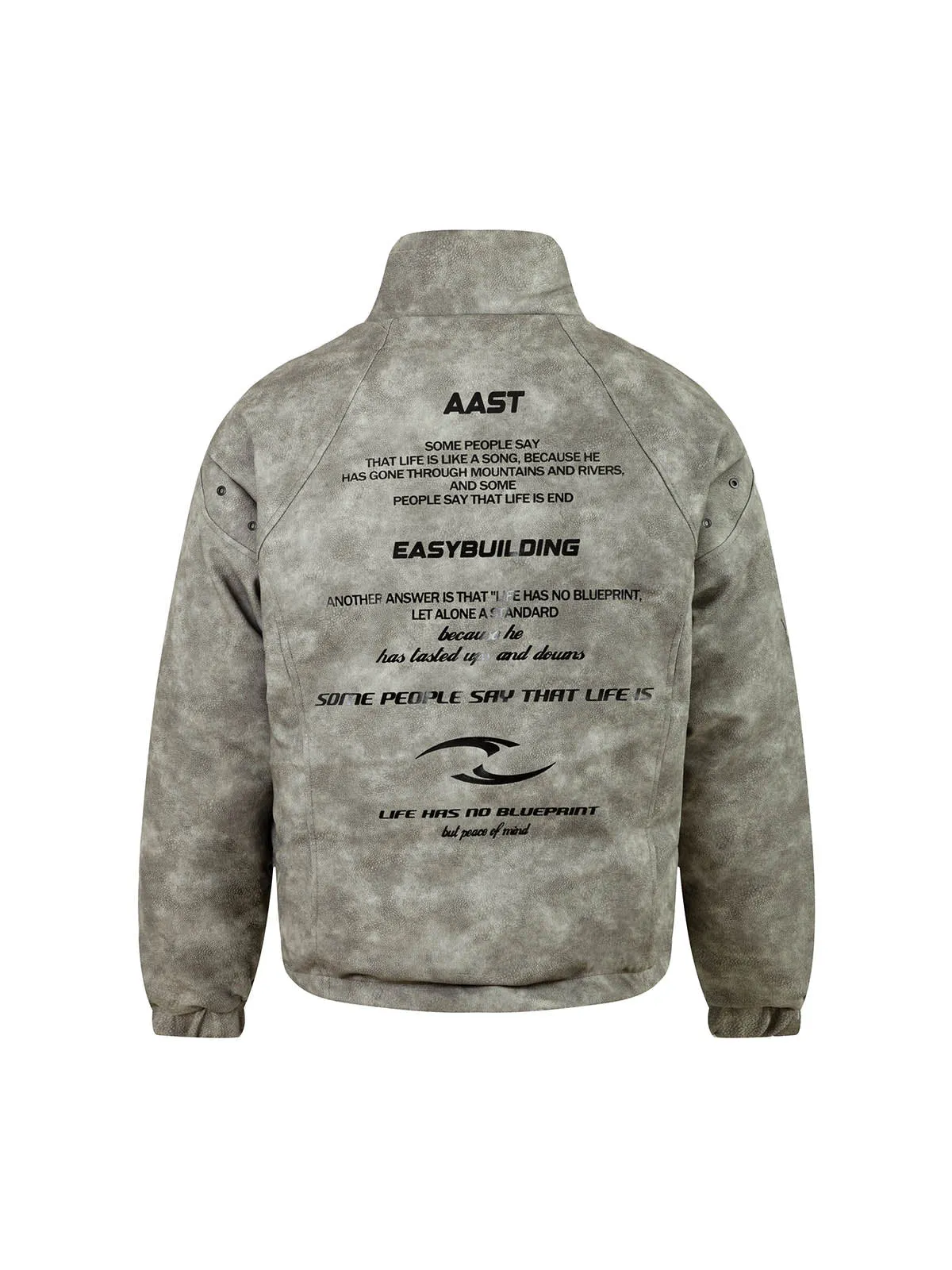 Distressed Tie-Dye PU Leather Puffer Jacket sold by Thesupermade