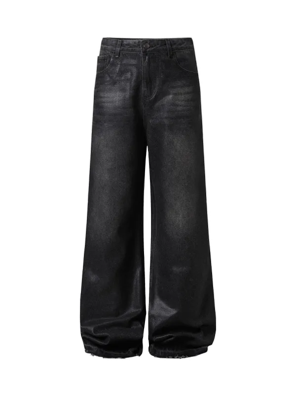 Washed Batik Straight Jeans sold by Thesupermade