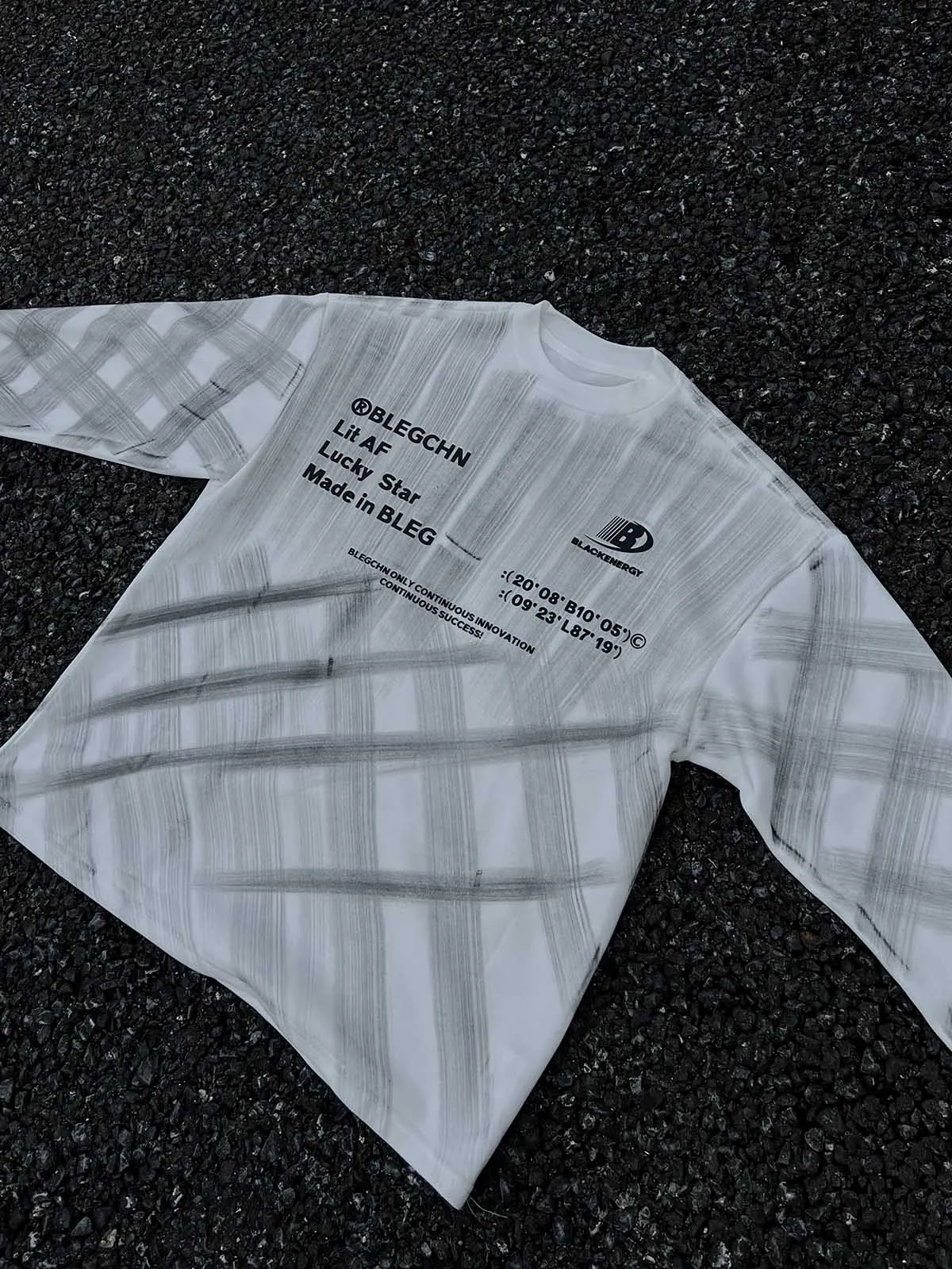 Hand Painted Graffiti Jersey Long Sleeve T-shirt sold by Thesupermade product image thumbnail 4