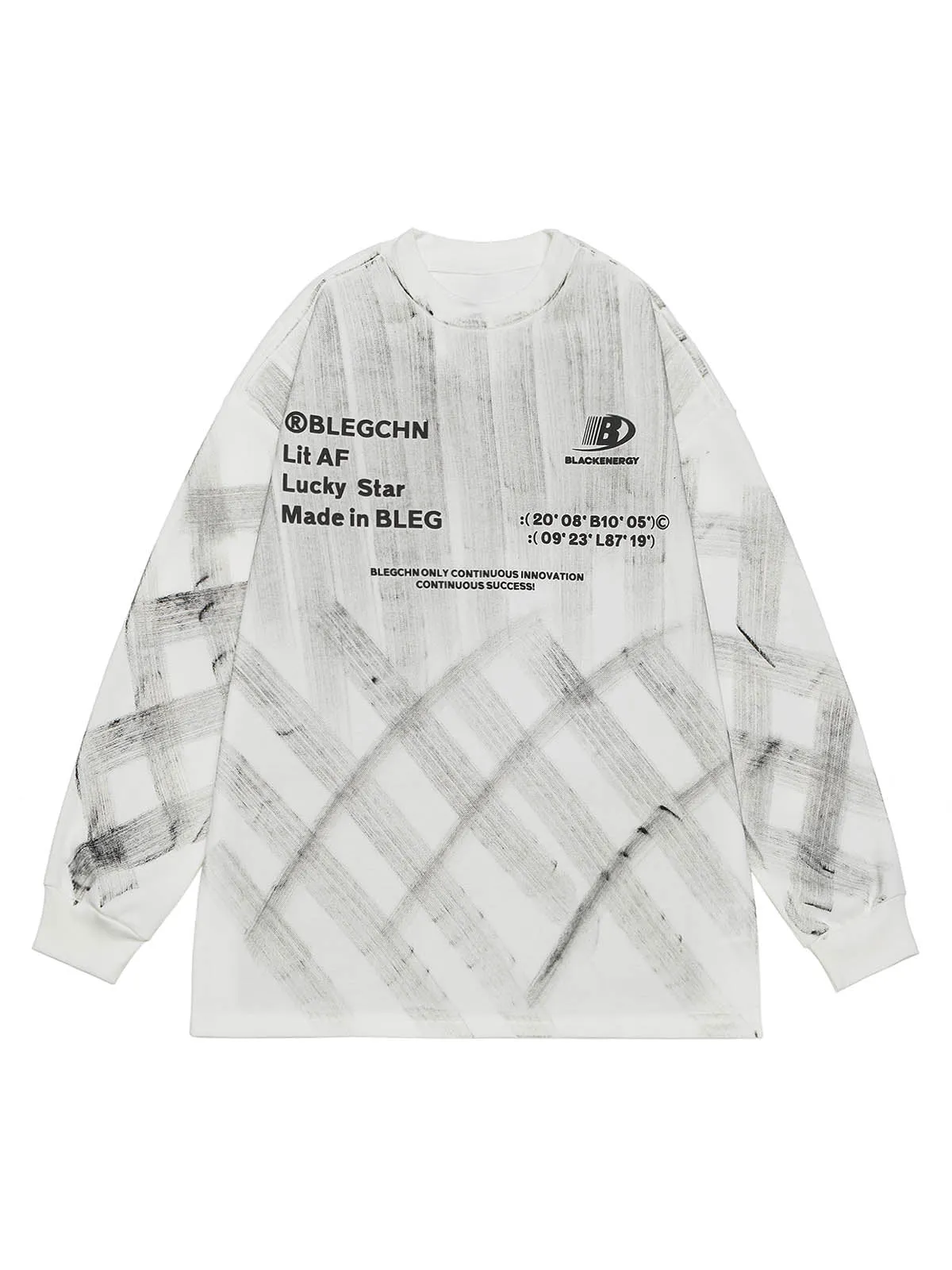 Hand Painted Graffiti Jersey Long Sleeve T-shirt sold by Thesupermade