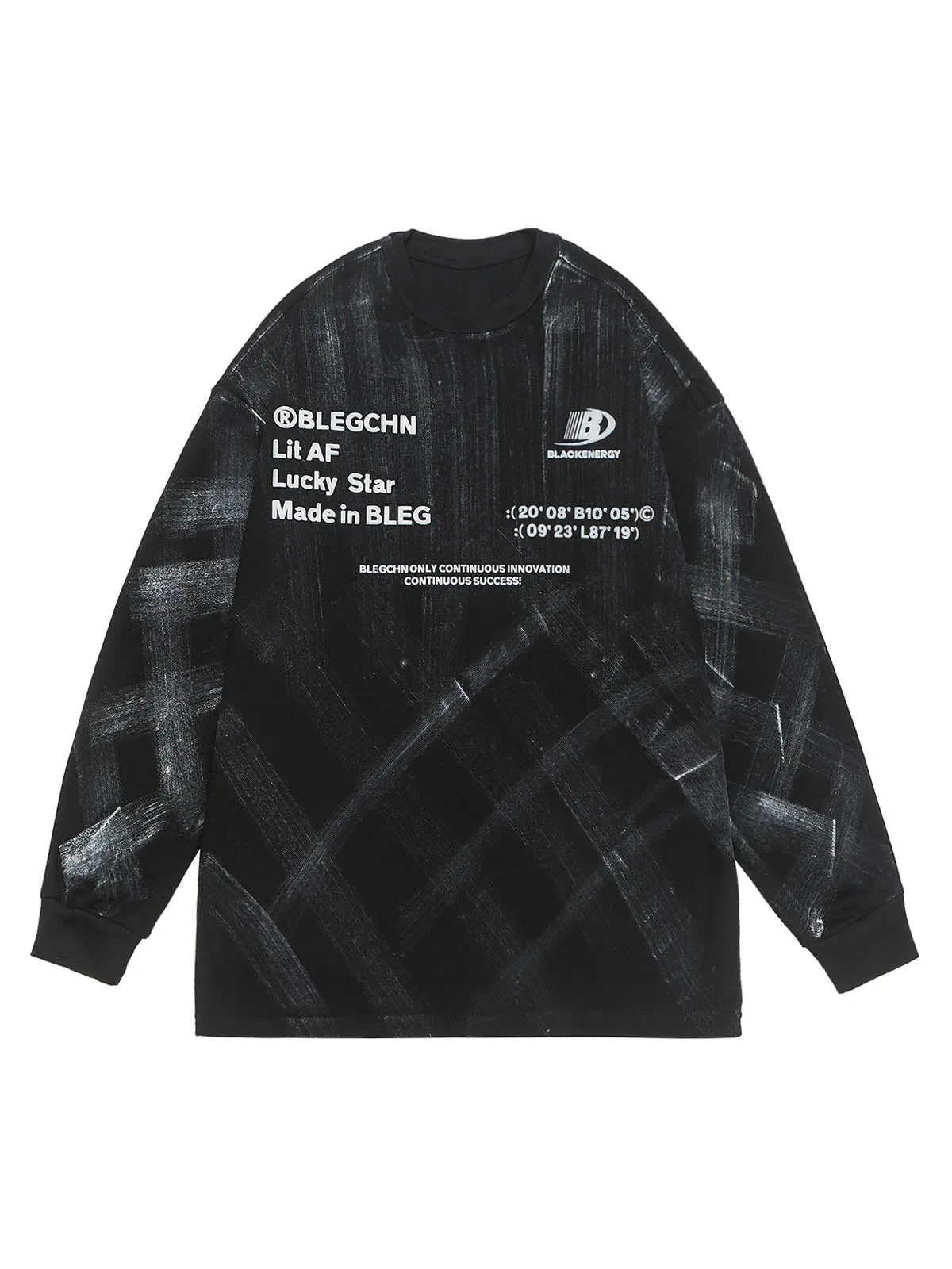 Hand Painted Graffiti Jersey Long Sleeve T-shirt sold by Thesupermade product image thumbnail 2