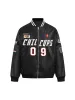 Jersey Leather Quilted Bomber Jacket sold by Thesupermade