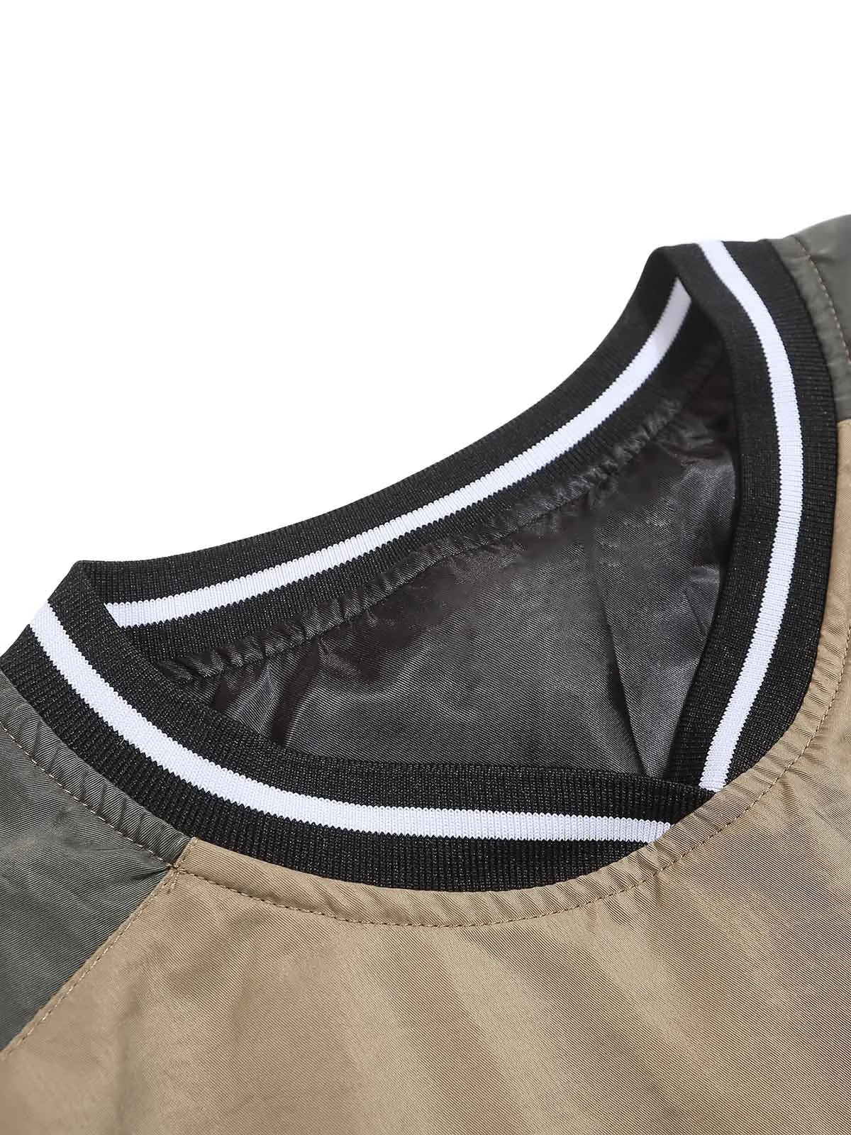 Spliced Letter Embroidered Jersey Long Sleeve T-shirt sold by Thesupermade product image thumbnail 5