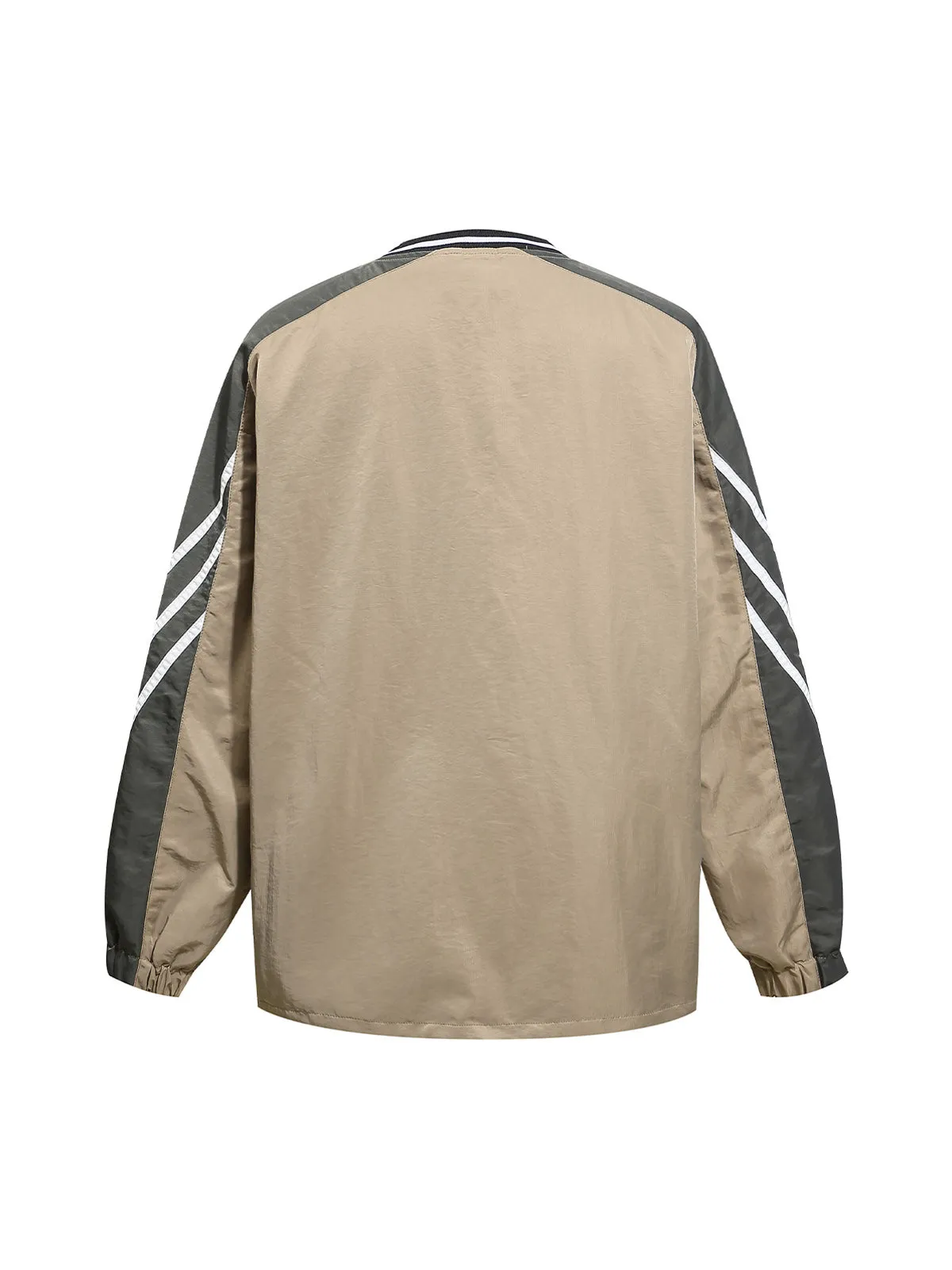 Spliced Letter Embroidered Jersey Long Sleeve T-shirt sold by Thesupermade product image thumbnail 3