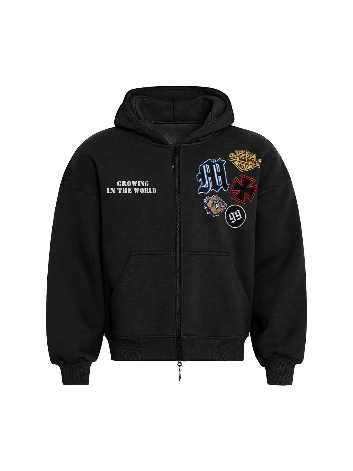 Heavy Embroidered Zip Up Hooded Jacket sold by Thesupermade