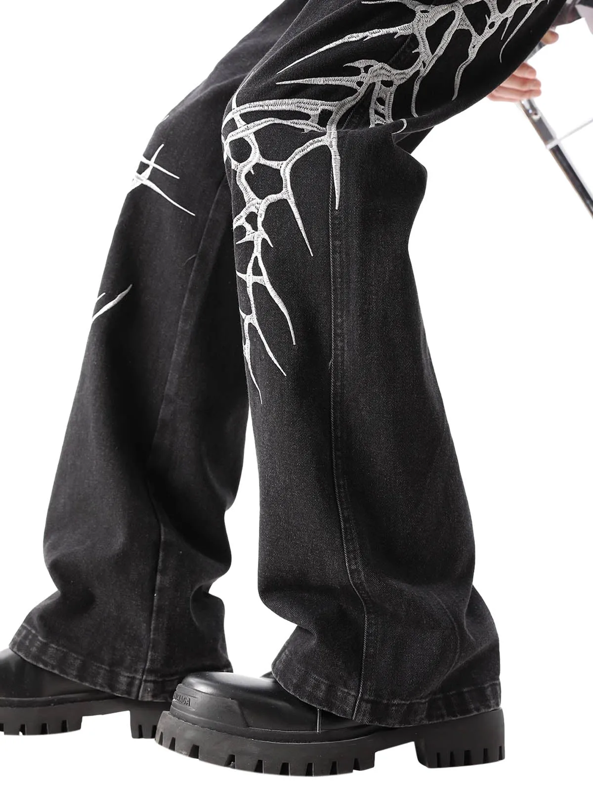 Graphic Embroidered Straight Jeans - 2280 sold by Thesupermade product image thumbnail 5