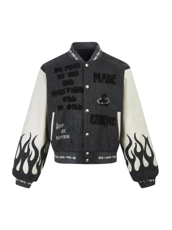 Retro Heavy Embroidery Devil Bomber Jacket - 2268 sold by Thesupermade