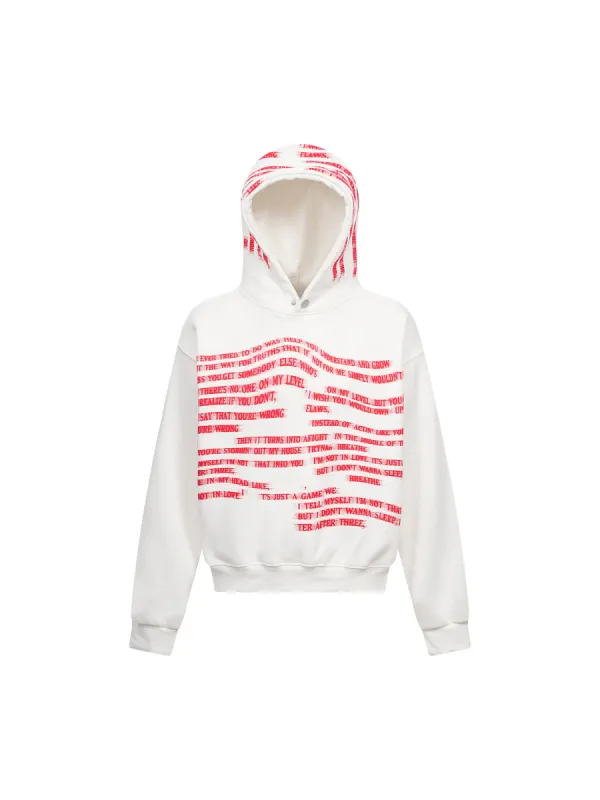 Lettering Fleece Hooded Sweatshirt sold by Thesupermade