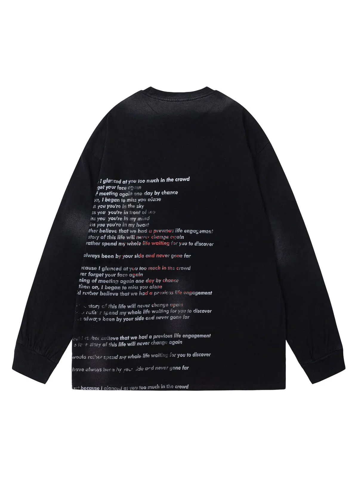 Letter Print Long Sleeve Crew Neck T-shirt sold by Thesupermade product image thumbnail 4