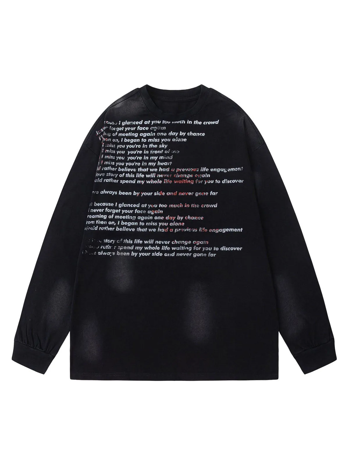 Letter Print Long Sleeve Crew Neck T-shirt sold by Thesupermade