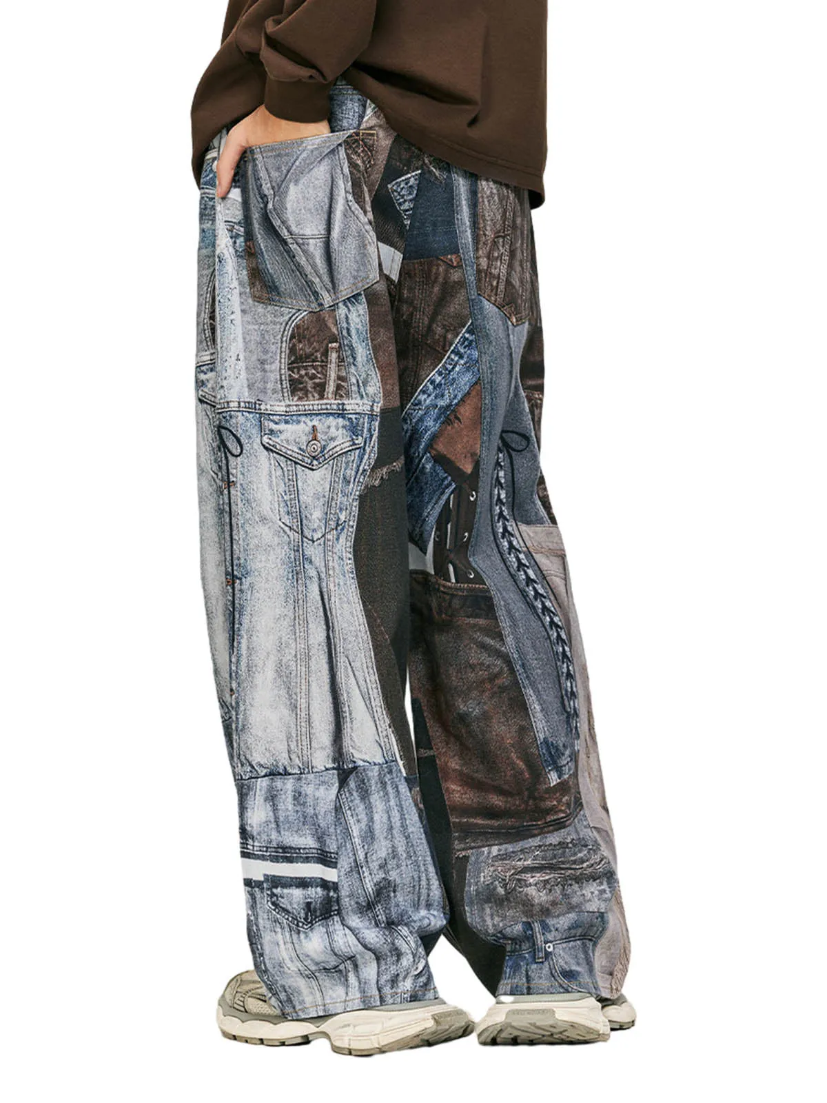 Washed Patchwork Baggy Jeans sold by Thesupermade product image thumbnail 4