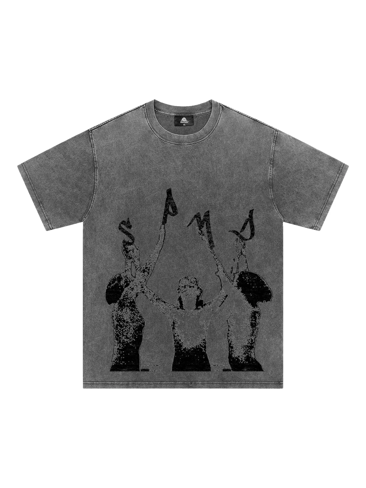 Thesupermade Washed Graphics Fun Letter Print T-shirt sold by Thesupermade product image thumbnail 2