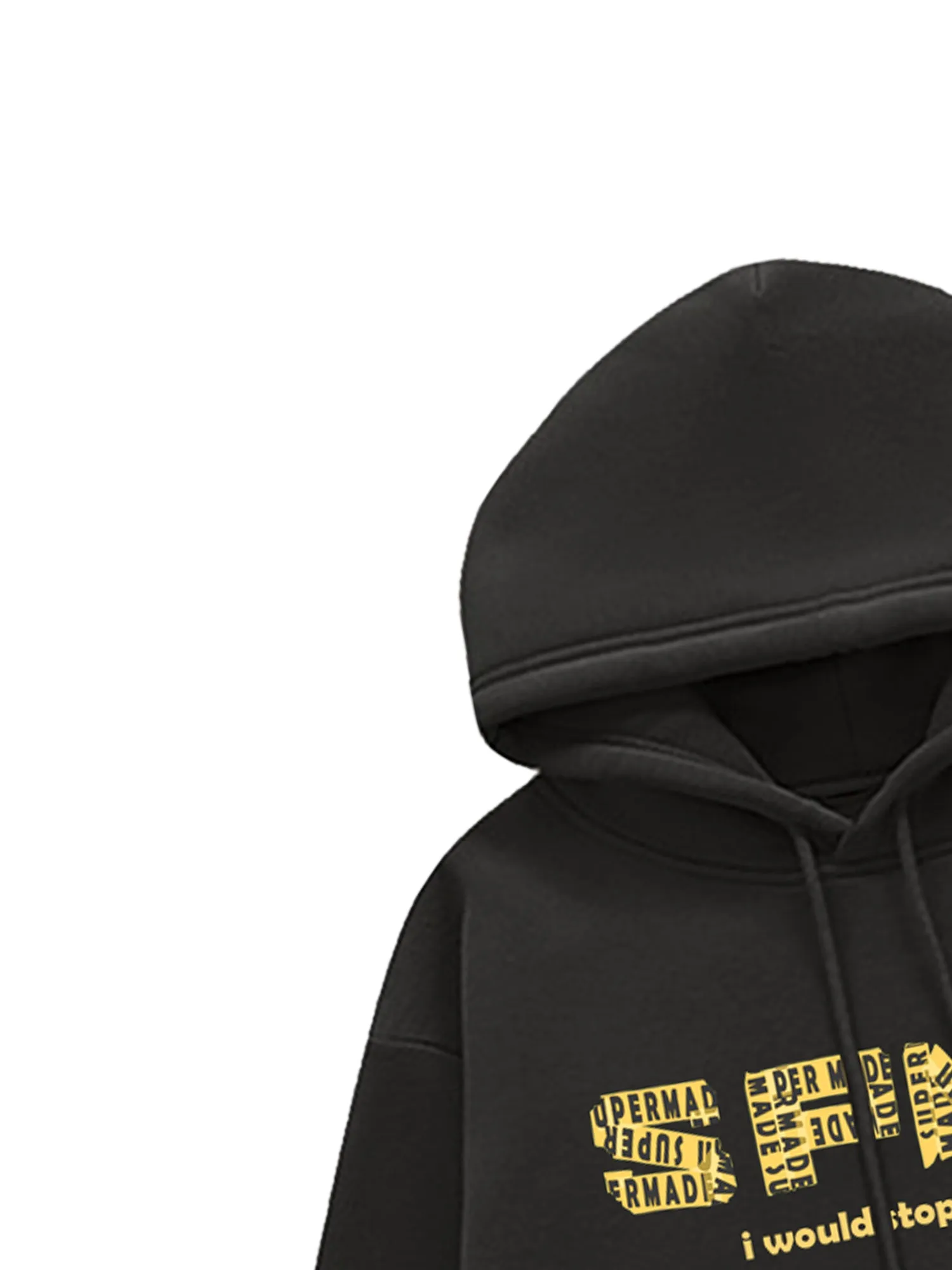 Thesupermade Letter Graphics Fleece Hoodie sold by Thesupermade product image thumbnail 5