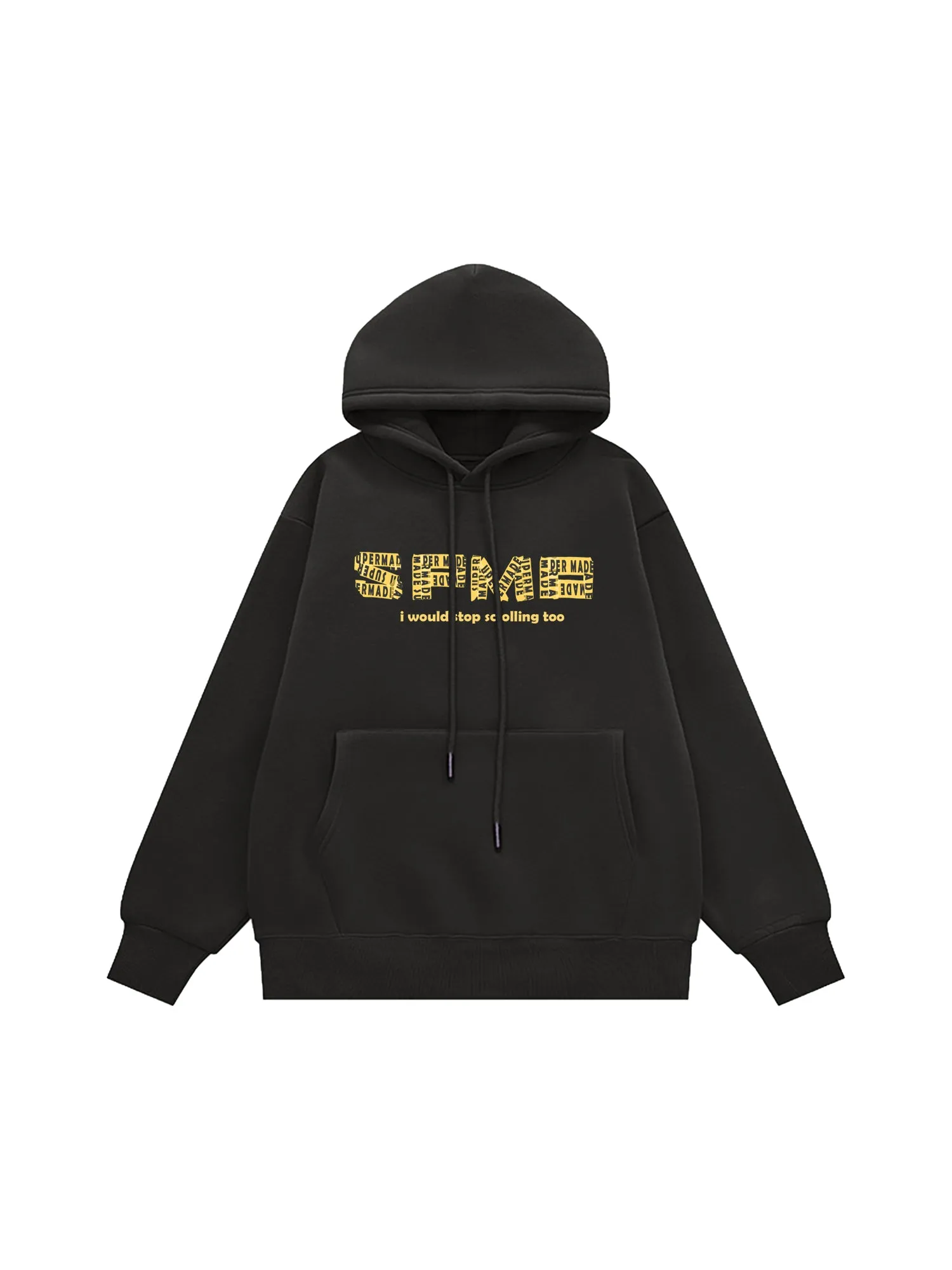 Thesupermade Letter Graphics Fleece Hoodie sold by Thesupermade