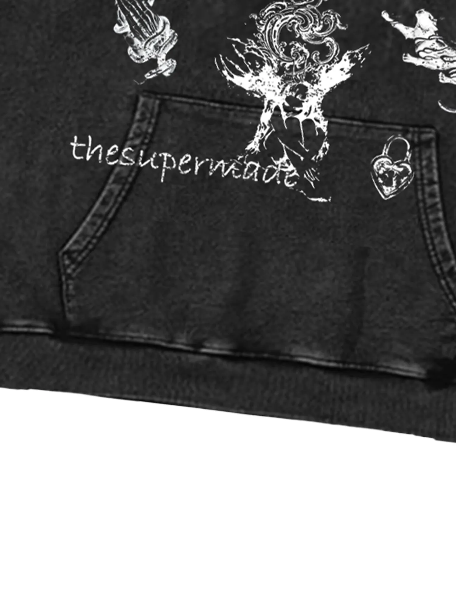 Thesupermade Distressed Gothic Insignia Print Sweatshirt sold by Thesupermade product image thumbnail 5