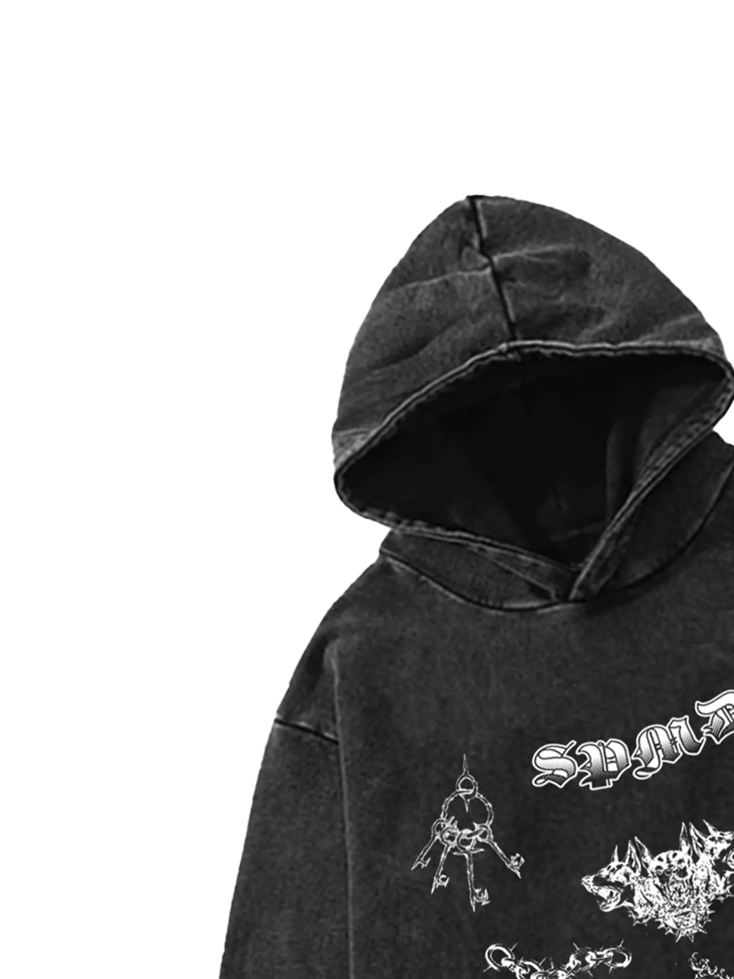 Thesupermade Distressed Gothic Insignia Print Sweatshirt sold by Thesupermade product image thumbnail 3