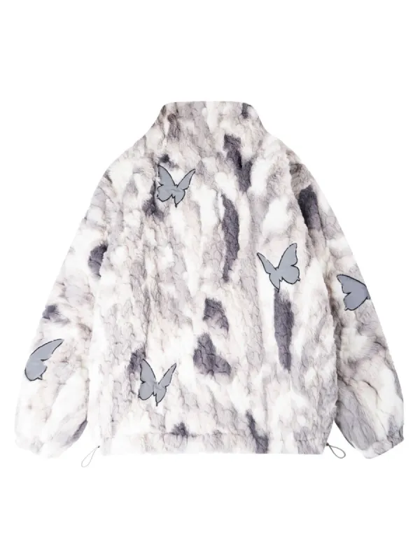 Butterfly Tie-Dye Sherpa Quilted Jacket sold by Thesupermade