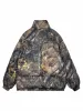 Reversible Camouflage Stand Collar Puffer Jacket sold by Thesupermade